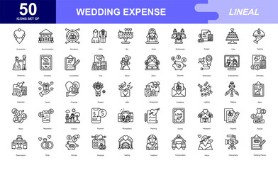 WEDDING EXPENSE icon set