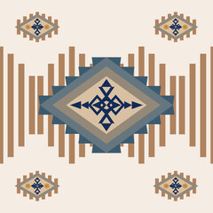 Native ethnic geometric pattern gold on a light gray background. Native fabric, tiles, rugs, shirts	