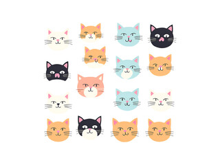 Funny Cats Clipart, Funny Cat Faces 
