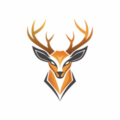 cool Deer Head logo design. Vector illustration. Stylized deer logotype.