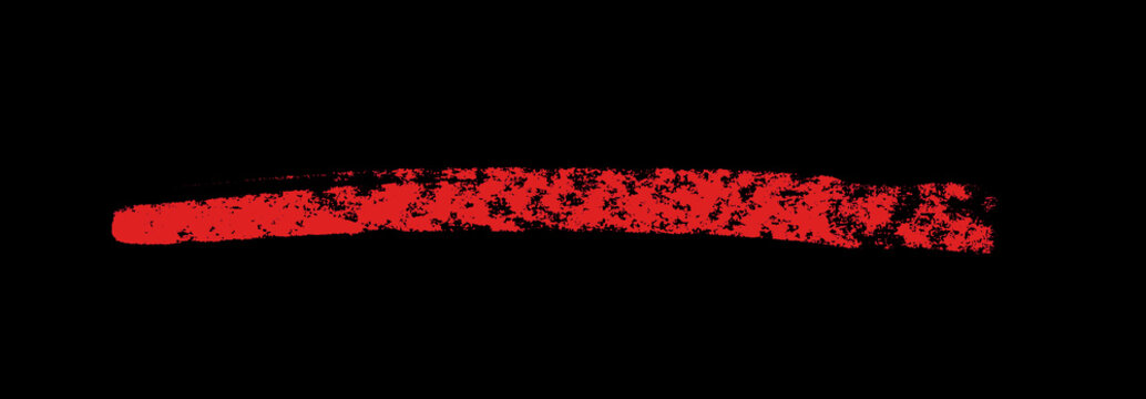 Handgemalter roter Kreidestreifen als Banner auf schwarz