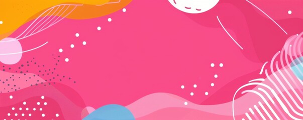 Fototapeta premium crisp pink background flat design side view technology presentation cartoon drawing Triadic Color Scheme