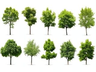 Obraz premium Group trees isolated on white background.