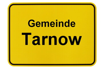 Illustration eines Ortsschildes der Gemeinde Tarnow in Mecklenburg-Vorpommern