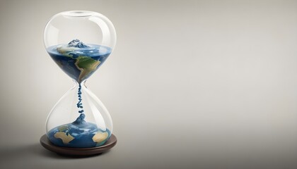 Time is running out for planet earth concept, earth in an hourglass