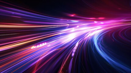 Obraz premium Abstract light streaks, dark theme, ample copy space, futuristic and vibrant design