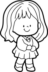 schoolchild preparing to go back to school cartoon cute hand-painted illustration