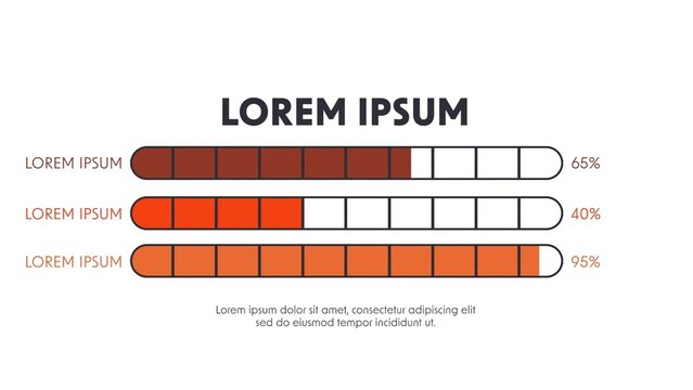 Animated Modern Infographics Colored Percentage Bars