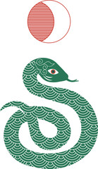 Merry Christmas postcard. Chinese New Year of the Snake