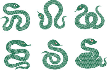 Chinese New Year of the Snake illustration
