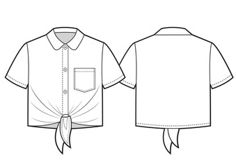 Girls shirt with front ties and short sleeves