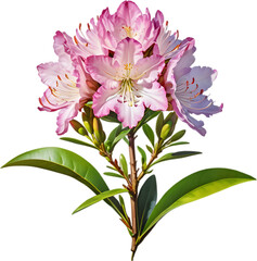 Vibrant rhododendron blossoms in digital clipart form. 