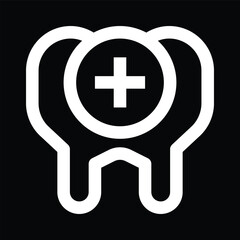 Obraz premium White Plus Sign Icon on Black Background