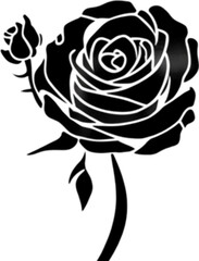 Elegant rose silhouette stencil for stunning floral designs. 