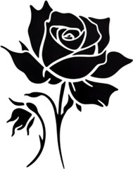 Obraz premium Elegant rose silhouette stencil for stunning floral designs. 