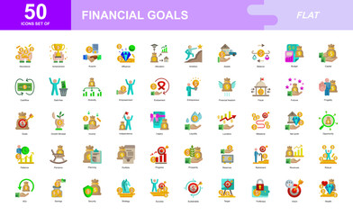 FINANCIAL GOALS icon set