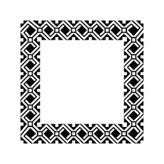 Obraz premium Ornamental Geometric Square Border Pattern Design with Symmetrical Shapes