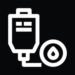 White Microscope Icon on Black Background