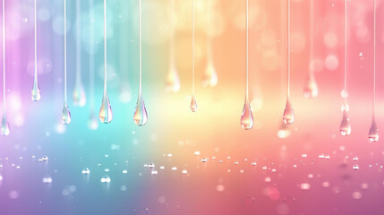 Obraz premium Vibrant 3D illustration of oil and water drops creating a colorful abstract background.