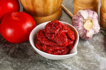 Natural organic red tomato paste