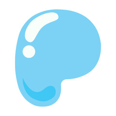 Sea Bubble Letter P