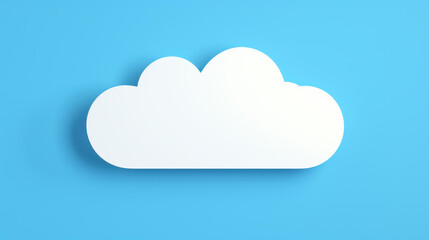 Obraz premium A minimalist white speech bubble on a vibrant blue background, ideal for adding text or quotes to any design.