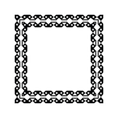 Ornamental Geometric Square Border Pattern Design with Symmetrical Shapes