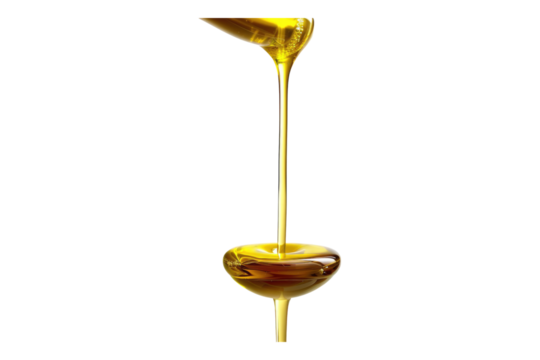Olive oil dripping isolated on transparent background