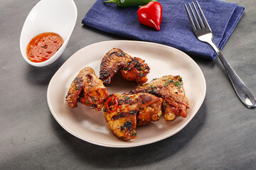 Buffalo grilled chicken wings barbecue