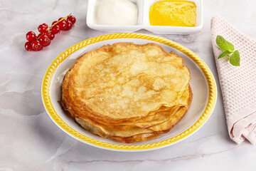 Sweet homemade thick baked pancakes
