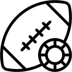 Obraz premium Vector Icon American Football, Sport, Equipment, Team Sport, Betting