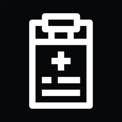Clipboard with Red Cross Medical Icon