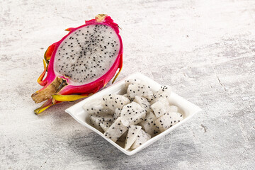 Dragon fruit Pitahaya in the bowl