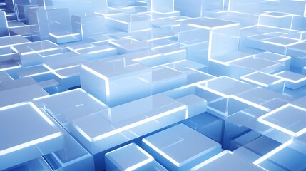 3d rendering of white and blue abstract geometric background. Scene for advertising, technology, showcase, banner, game, sport, cosmetic, business, metaverse. Sci-Fi Illustration. Product display