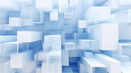 3d rendering of white and blue abstract geometric background. Scene for advertising, technology, showcase, banner, game, sport, cosmetic, business, metaverse. Sci-Fi Illustration. Product display