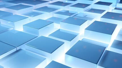 Fototapeta premium 3d rendering of white and blue abstract geometric background. Scene for advertising, technology, showcase, banner, game, sport, cosmetic, business, metaverse. Sci-Fi Illustration. Product display