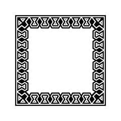 Obraz premium Ornamental Geometric Square Border Pattern Design with Symmetrical Shapes