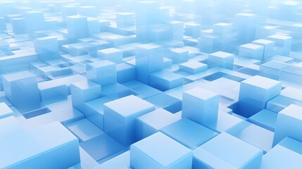 Obraz premium 3d rendering of white and blue abstract geometric background. Scene for advertising, technology, showcase, banner, game, sport, cosmetic, business, metaverse. Sci-Fi Illustration. Product display