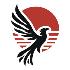 Dynamic and bold eagle logo with sharp lines and a powerful presence ideal for sports teams or security companies