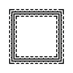 Ornamental Geometric Square Border Pattern Design with Symmetrical Shapes
