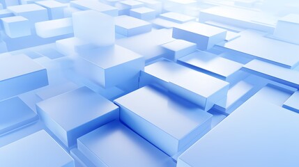 Obraz premium 3d rendering of white and blue abstract geometric background. Scene for advertising, technology, showcase, banner, game, sport, cosmetic, business, metaverse. Sci-Fi Illustration. Product display