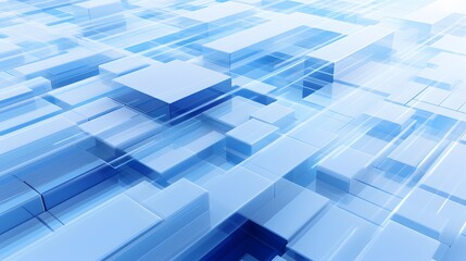 Fototapeta premium 3d rendering of white and blue abstract geometric background. Scene for advertising, technology, showcase, banner, game, sport, cosmetic, business, metaverse. Sci-Fi Illustration. Product display