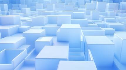 3d rendering of white and blue abstract geometric background. Scene for advertising, technology, showcase, banner, game, sport, cosmetic, business, metaverse. Sci-Fi Illustration. Product display