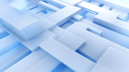 3d rendering of white and blue abstract geometric background. Scene for advertising, technology, showcase, banner, game, sport, cosmetic, business, metaverse. Sci-Fi Illustration. Product display