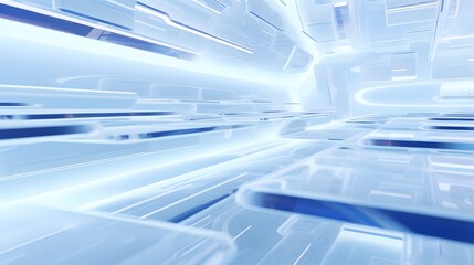 Fototapeta premium 3d rendering of white and blue abstract geometric background. Scene for advertising, technology, showcase, banner, game, sport, cosmetic, business, metaverse. Sci-Fi Illustration. Product display