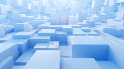 3d rendering of white and blue abstract geometric background. Scene for advertising, technology, showcase, banner, game, sport, cosmetic, business, metaverse. Sci-Fi Illustration. Product display