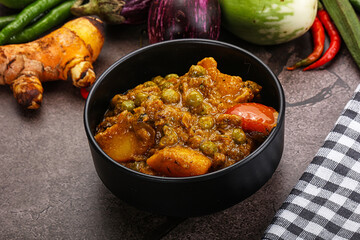 Indian traditional cuisine Aloo mutter