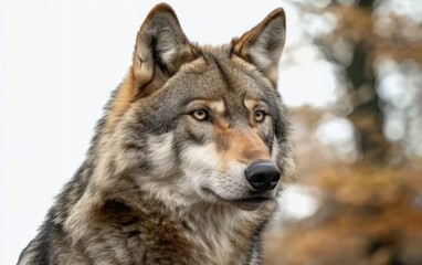 Obraz premium Majestic Wolf Close-Up