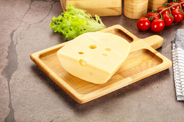 Gourmet Maasdam cheese with hole