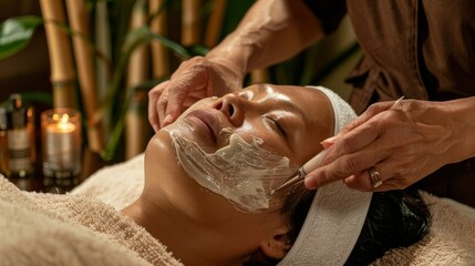 Beauty mask at beauty spa